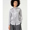 SURKANA Satin shirt with plain bow Grey