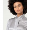 SURKANA Satin shirt with plain bow Grey