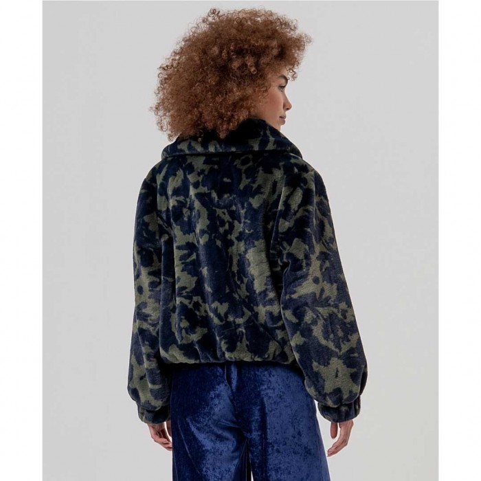 SURKANA WOMAN FAUX COAT NAVY BLUE