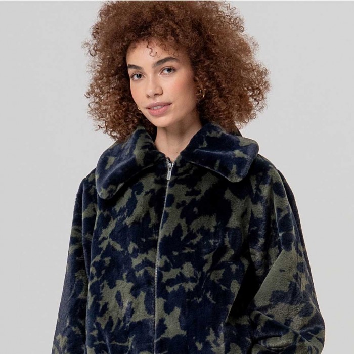 SURKANA WOMAN FAUX COAT NAVY BLUE