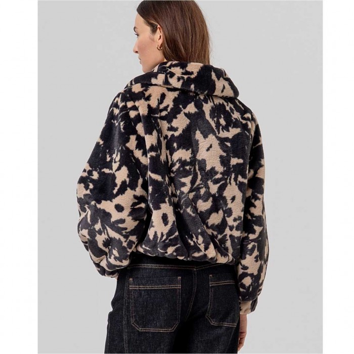 SURKANA WOMAN FAUX COAT BLACK/WHITE