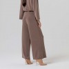 SURKANA WOMAN modal knit wide-leg trousers TAUPE