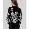 SURKANA WOMAN Short knitted kimono with jacquard pattern BLACK/WHITE