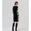 SURKANA WOMAN floral jacquard knit dress BLACK/WHITE