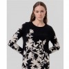 SURKANA WOMAN floral jacquard knit dress BLACK/WHITE