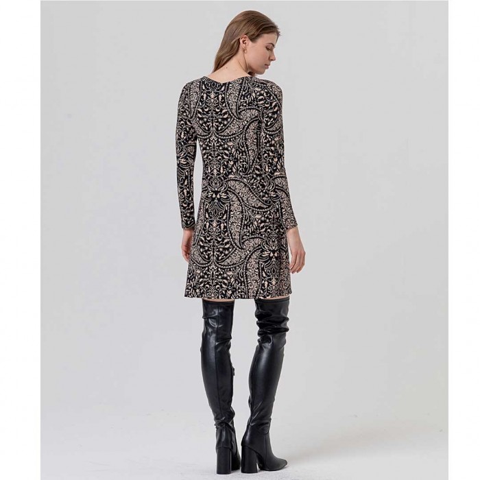 SURKANA WOMAN Short straight V-neck knit dress Black SURKANA WOMAN Short straight V-neck knit dress Black