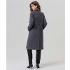 SURKANA WOMAN Long chenille coat with lape GREY