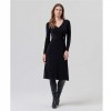 SURKANA WOMAN modal wrap midi dress BLACK