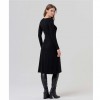 SURKANA WOMAN modal wrap midi dress BLACK
