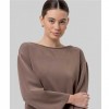 SURKANA WOMAN Oversized knit T-shirt with boat neckline TAUPE