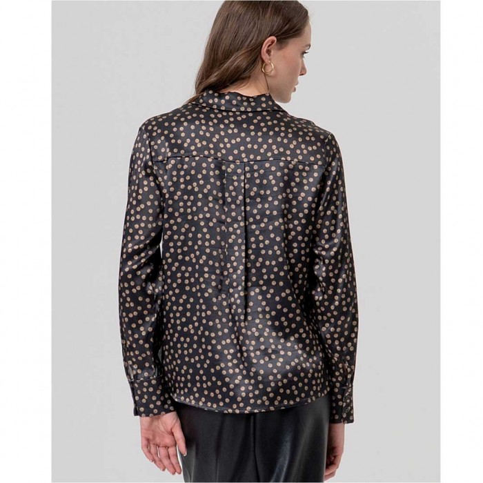 SURKANA WOMAN Satin shirt with polka dots Black SURKANA WOMAN Satin shirt with polka dots Black